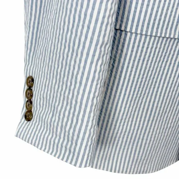 J.Crew Mens Ludlow Slim Fit Unstructured Suit Jacket Seersucker Size 42R L1015 - Picture 5 of 13
